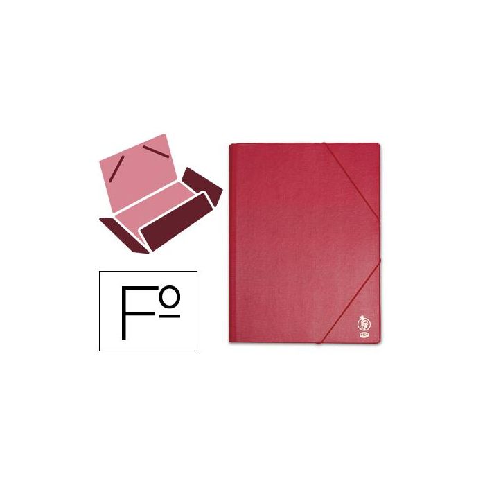 Carpeta Liderpapel Gomas Folio Solapas Plastico Burdeos