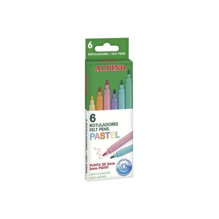 Rotulador Fibra Alpino Standard Pastel Estuche De 6