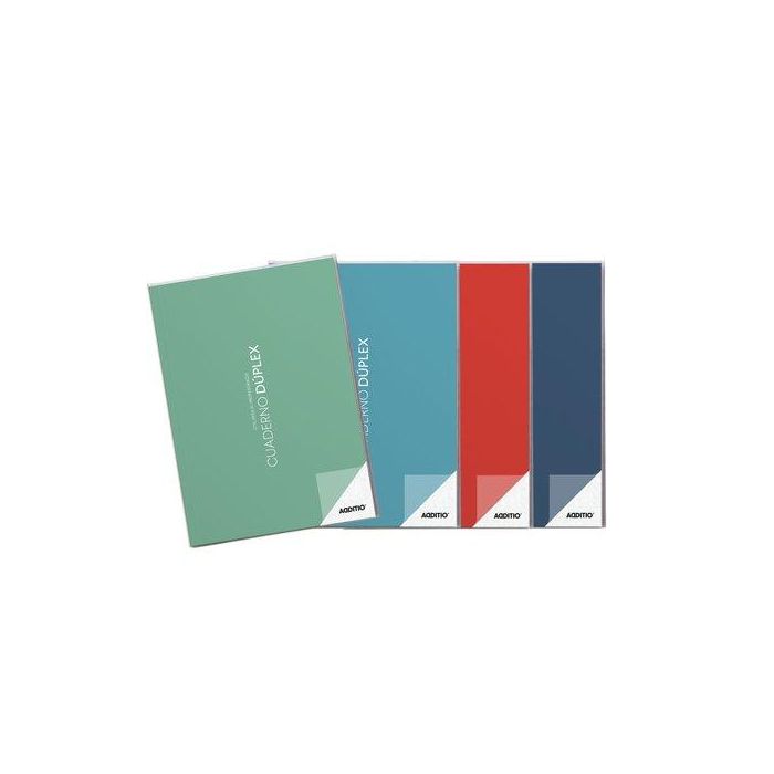Additio Cuaderno Duplex A4 para Profesorado PVC 112 Páginas Colores Surtidos