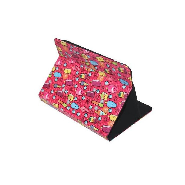 Funda Tablet Silver Ht Estampada Universal 9 -11 Cool Ice Pop Metal Rojo Puntos Blancos