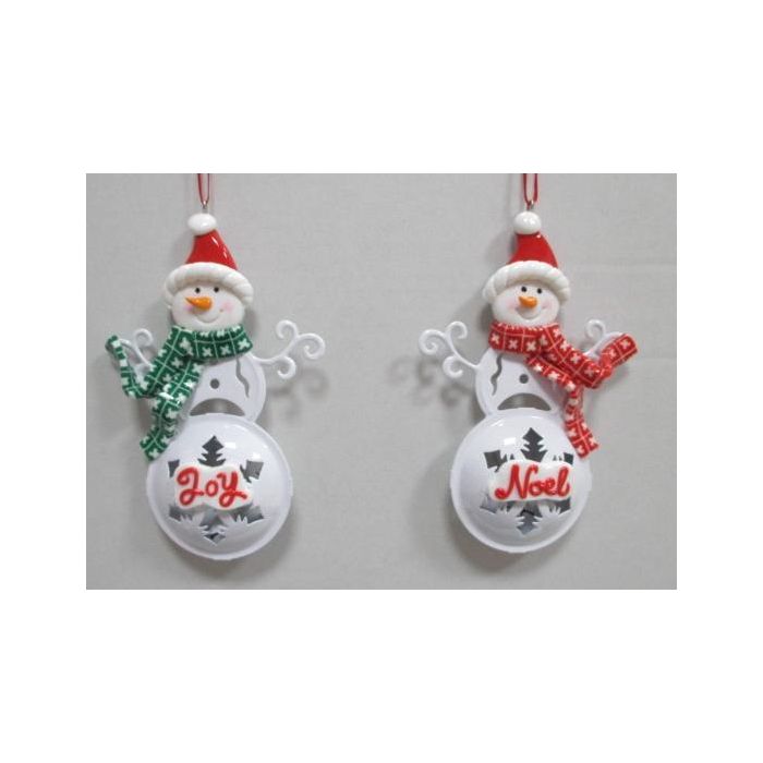DKD Home Decor Adorno Colgante Navidad Tradicional Metal Verde, Rojo, Blanco 2.4x13x9 cm 12 Unidades (Surtido Aleatorio)