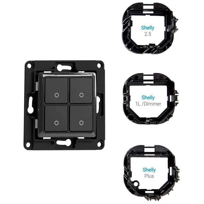 Shelly Wall Switch 4 Wandtaster 4-fach Schwarz 1