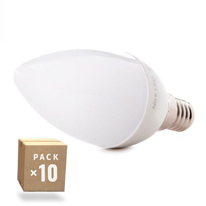 Pack 10 Lámparas LEDs Vela 2835SMD E14 5W 410Lm 40.000H Pack 10 Lámparas LEDs Vela 2835SMD E14 5W 410Lm 40.000H