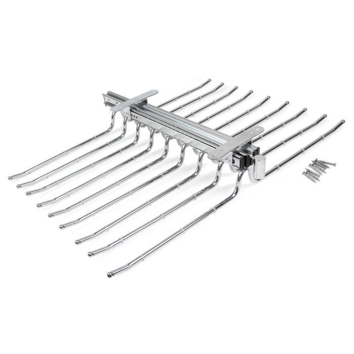 Emuca Pantalonero doble extraíble para armario Self, Acero y Plástico, Cromado