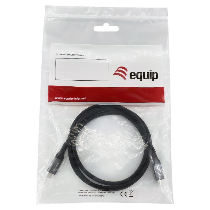 Equip 128382 Cable USB 4 Gen 2x2 Tipo C a C, 20 Gbps, 100W PD 3.0, Compatible Thunderbolt 3, 4K@60Hz, DP 1.4a, con Chip E-Mark Equip 128382 Cable USB 4 Gen 2x2 Tipo C a C, 20 Gbps, 100W PD 3.0, Compatible Thunderbolt 3, 4K@60Hz, DP 1.4a, con Chip E-Mark