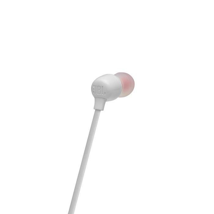 JBL JBLT125BTWHT Auriculares In-Ear Inalámbricos con Micrófono Bluetooth 5.0, 16h Batería, Pure Bass, Carga Rápida, Blancos 1