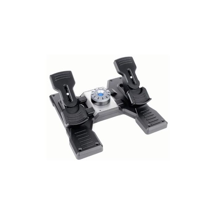 Logitech SAITEK Pedales de Timón de Vuelo Profesionales para Simulación de Aviación, Control Preciso de Timón y Frenos Realistas