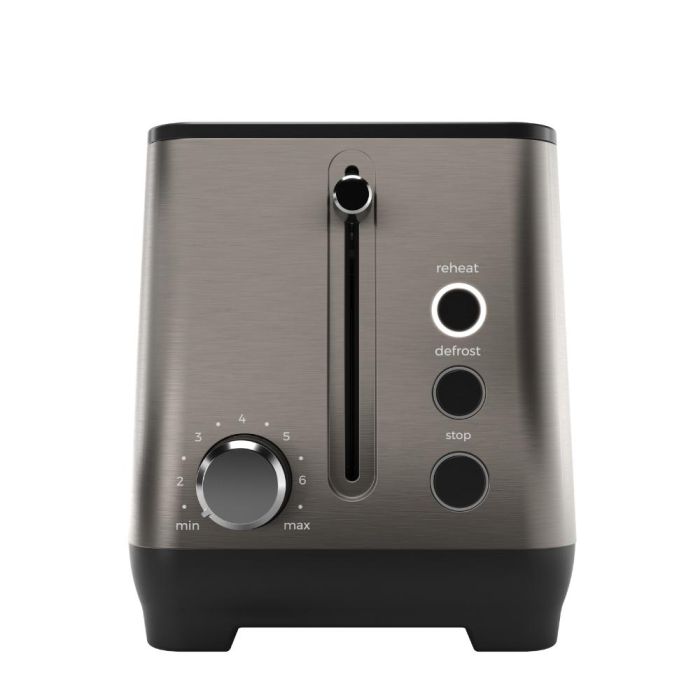 Aiwa ABT-1000 Tostadora Eléctrica, 1000W, 2 Ranuras, Acero Inoxidable, Diseño Moderno y Compacto, Funciones Descongelar y Recalentar, Modelo KOTAN 3