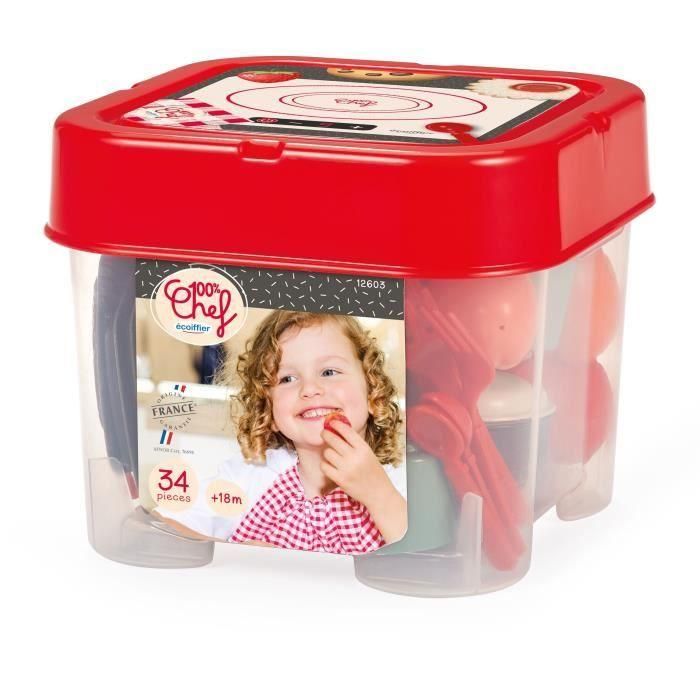Ecoiffier ECO1739444492332 Juego de Cocina de Juguete, Juego de Imitación para Niños +18 Meses