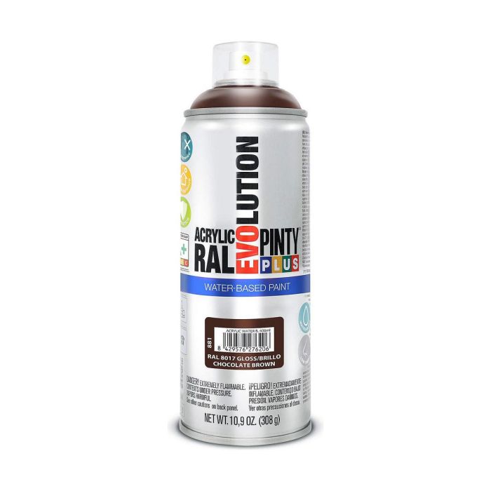 Pintura en spray Pintyplus Evolution RAL 8017 Base de agua Chocolate 400 ml 0 Pintura en spray Pintyplus Evolution RAL 8017 Base de agua Chocolate 400 ml 0