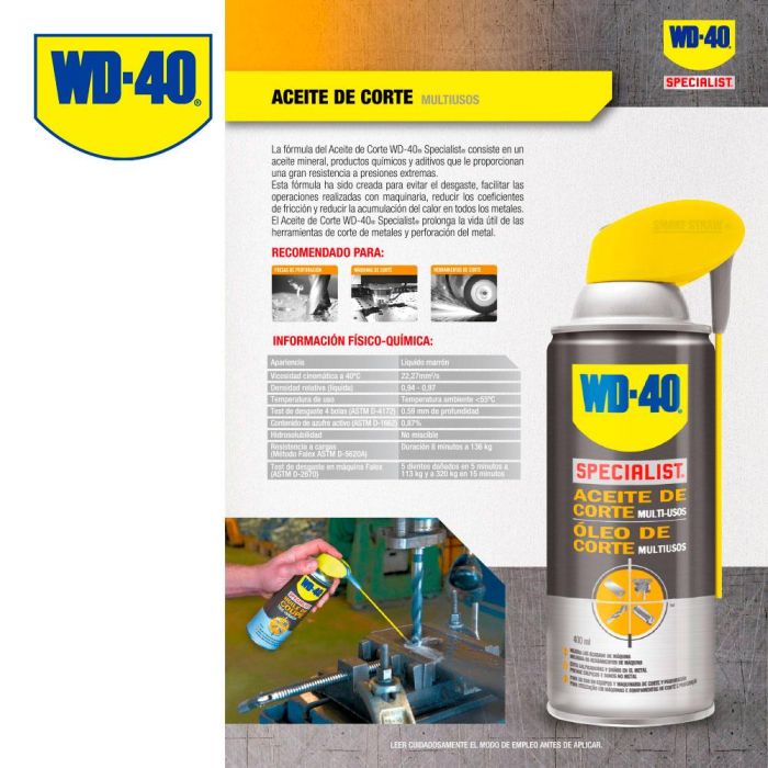 WD-40 Specialist Aceite de Corte 400ml Spray para Herramientas de Corte 34381 1