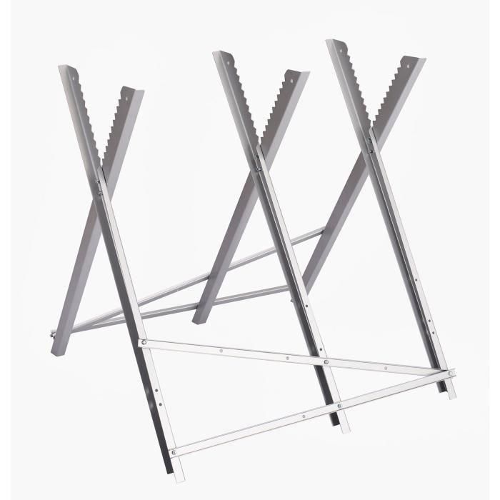 ELEM GARDEN TECHNIC Caballete para troncos, Ancho 80cm, Altura Regulable 80-90cm, 3 Posiciones de Inclinación (50-70°), Carga Máxima 150kg 1