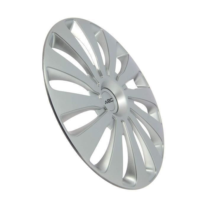 WRC SEPANG Tapacubos para Ruedas de 14 pulgadas Juego de 4 Gris Metalizado Lacado Alto Brillo - Diseño Deportivo y Moderno 3