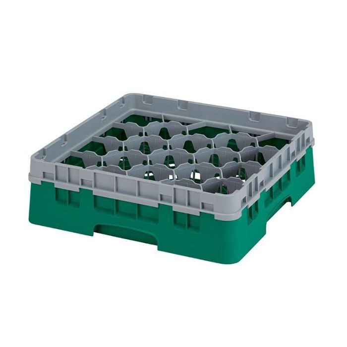 CAMBRO - 20S318-119 - Cesta de lavado 20 comp. 1 altura - 11,8 cm Ø máx. - alt. máx. 9,4 cm - 50 x 50 x 14,3 cm - Verde sherwood