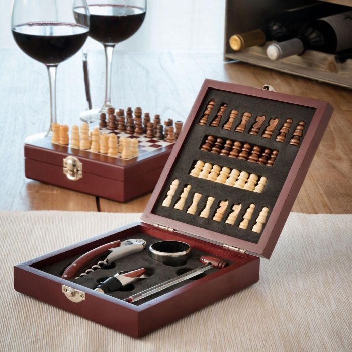Set de Accesorios para Vino y Ajedrez InnovaGoods 37 Piezas Set de Accesorios para Vino y Ajedrez InnovaGoods 37 Piezas