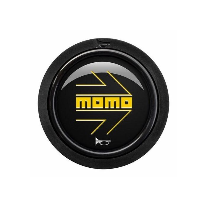 Momo Arrow Logo Polish Negro-Amarillo Pulsador MOMSPHOARWBLKYER