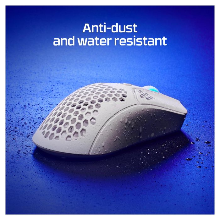 HP HyperX Pulsefire Haste Wireless Ratón Gaming Blanco Ambidextro 16000 DPI 450 IPS 59g PTFE RGB Batería Integrada