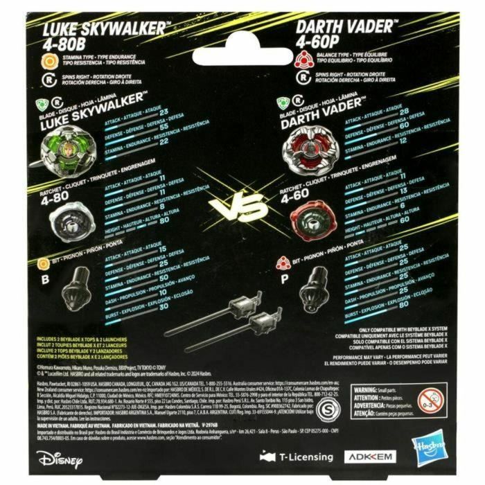 Hasbro HASG0290ES0 Beyblade X y Star Wars Colaboración Luke Skywalker 4-80B vs Darth Vader 4-60B Paquete Múltiple 9 Hasbro HASG0290ES0 Beyblade X y Star Wars Colaboración Luke Skywalker 4-80B vs Darth Vader 4-60B Paquete Múltiple 9