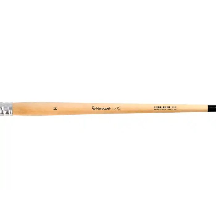 Liderpapel Pincel Nº 14 Punta Plana Cerdas para Oleo y Acrílica Certificado FSC 3