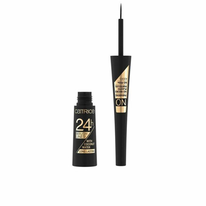 Catrice #010 24H Brush Liner Eyeliner Líquido Waterproof Larga Duración para Ojos Punta Pincel Ultra Fina Sin Parabenos 3 ml