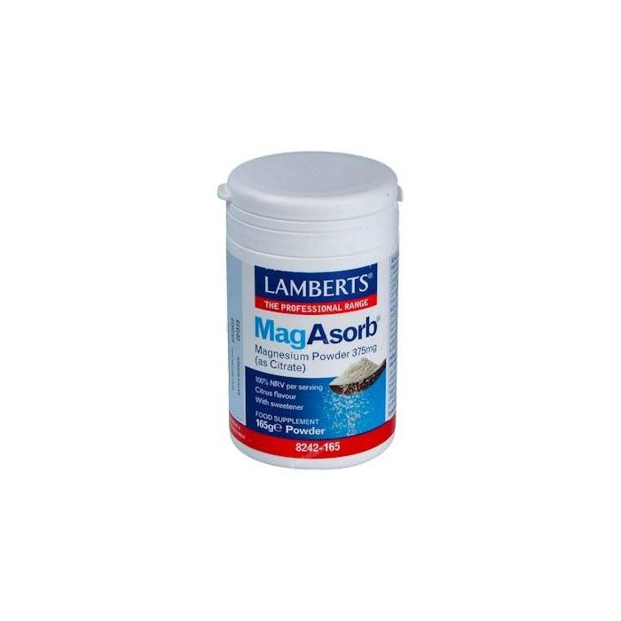 LAMBERTS Magasorb Polvo 165Gr. Disminuye Cansancio y Fatiga, Equilibrio Electrolítico y Metabolismo Energético