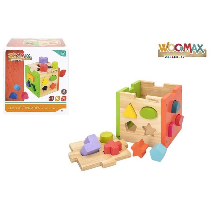 Cubo actividades de madera con 14 piezas woomax 2 Cubo actividades de madera con 14 piezas woomax 2