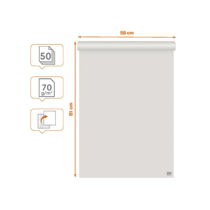 Bloc Congreso Nobo Papel Reciclado Cuadriculado-Liso 580x810 mm 50 Hojas 70 gr-M2 Pack De 2 Unidades 2