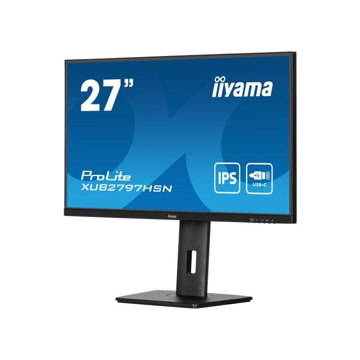 Iiyama XUB2797HSN-B2 Monitor 27" Full HD IPS USB-C, LAN, DP-OUT (Dock), 300 cd/m², 1ms, Mate 4