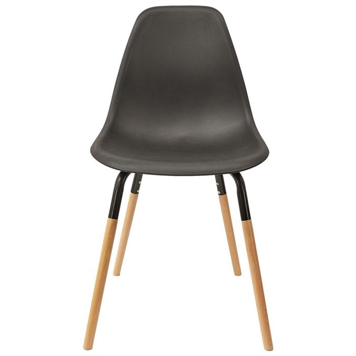 Home Deco Factory Silla Phenix Negra Essentiel - Estilo Escandinavo, Polipropileno y Hierro, 55x45.9x81.9 cm 1