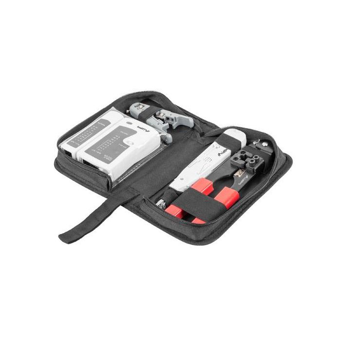 Lanberg NT-0301 Maletin de Herramientas Testeador Network Pelacables Crimpadora 3