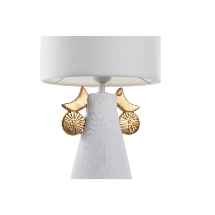 DKD Home Decor Lámpara Sobremesa Moderno Blanco Beige Cerámica Poliéster 22 x 44 x 22 cm (2 Unidades) 2