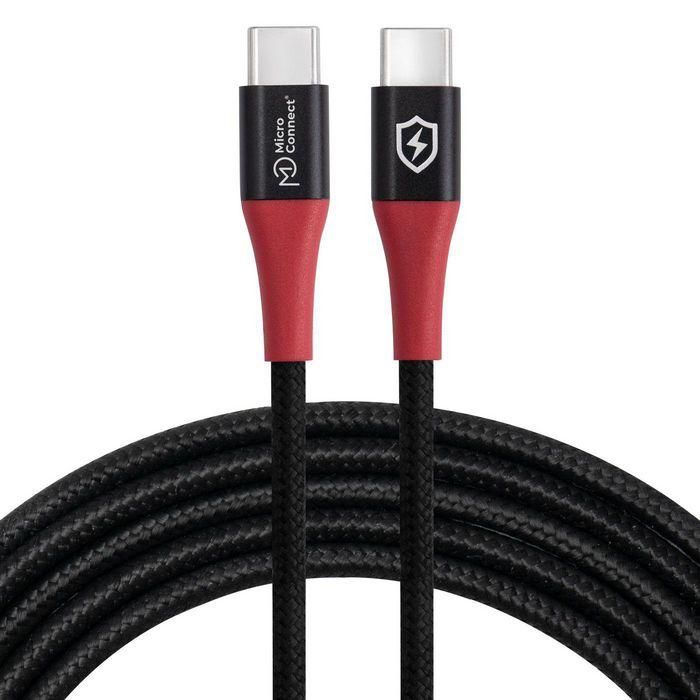 MicroConnect Cable USB-C a C Safe Charge Solo Carga 1.5m - Bloqueador de Datos 60W para Smartphone y Tablet