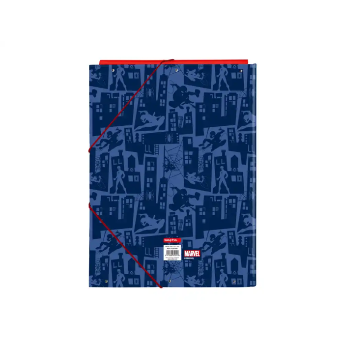 Safta Carpeta de Cartón Folio con Gomas y Solapas, Colección Spiderman 1