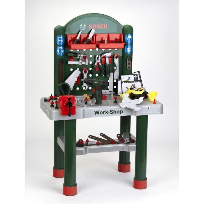 KLEIN - Taller Bosch con destornillador mecánico y vehículo para ensamblar - 3 años y más KLEIN - Taller Bosch con destornillador mecánico y vehículo para ensamblar - 3 años y más