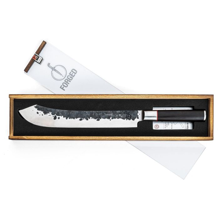 Cuchillo de carnicero - FORJADO - SEBRA - Acero japonés 440C - Mango de madera de Dalbergia - L 25,5 cm 1