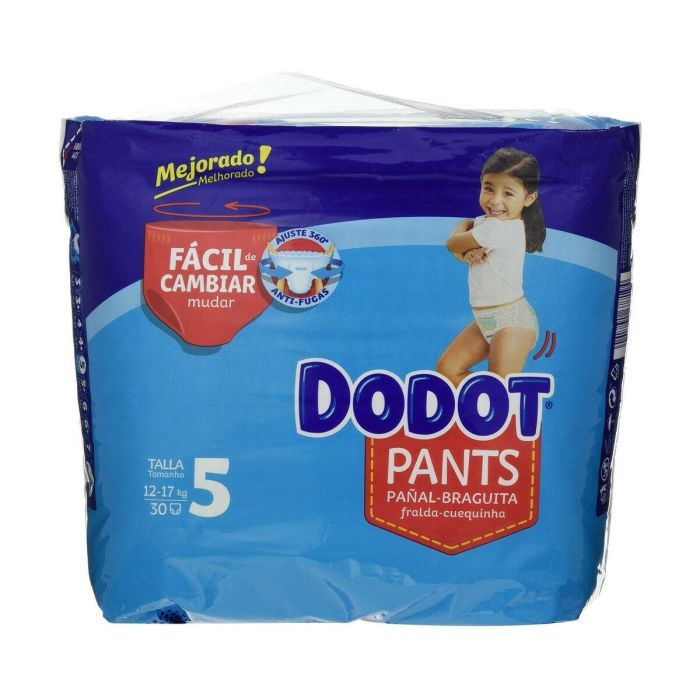 Dodot Pants Pañal-Braguita Desechable Talla 5 (12-17 kg) - 30 Unidades - Fácil de Poner, Alta Absorción, Antifugas Dodot Pants Pañal-Braguita Desechable Talla 5 (12-17 kg) - 30 Unidades - Fácil de Poner, Alta Absorción, Antifugas