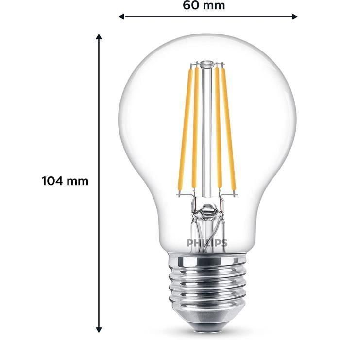 Philips, paquete de 6 Bulb E27 LED transparente de 60W, White White 1 Philips, paquete de 6 Bulb E27 LED transparente de 60W, White White 1