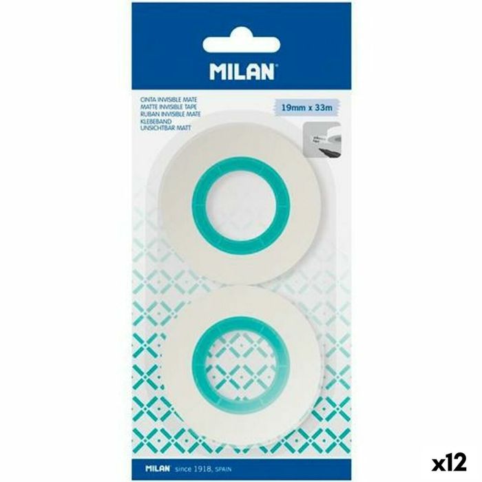 Set de Cintas Adhesivas Milan Transparente 19 mm x 33 m 2 Piezas (12 Unidades) 0 Set de Cintas Adhesivas Milan Transparente 19 mm x 33 m 2 Piezas (12 Unidades) 0