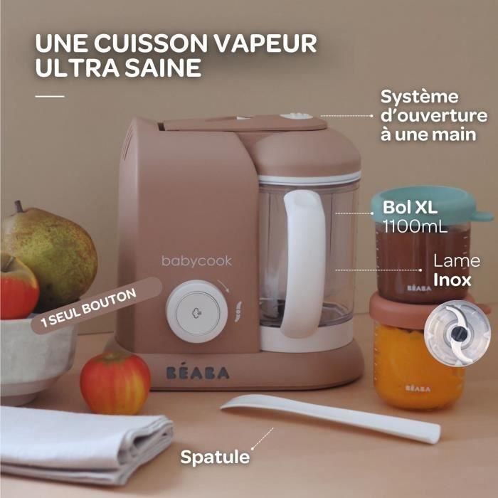 BEABA EXCLUSIVE, Babycook solo, robot bebé 4 en 1, cocina-batidora, Pralin 5 BEABA EXCLUSIVE, Babycook solo, robot bebé 4 en 1, cocina-batidora, Pralin 5
