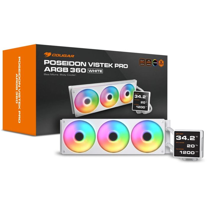 K COUGAR CPU Wasserkühlung Poseidon Vistek Pro 360,ARGB,Weiß 4 K COUGAR CPU Wasserkühlung Poseidon Vistek Pro 360,ARGB,Weiß 4