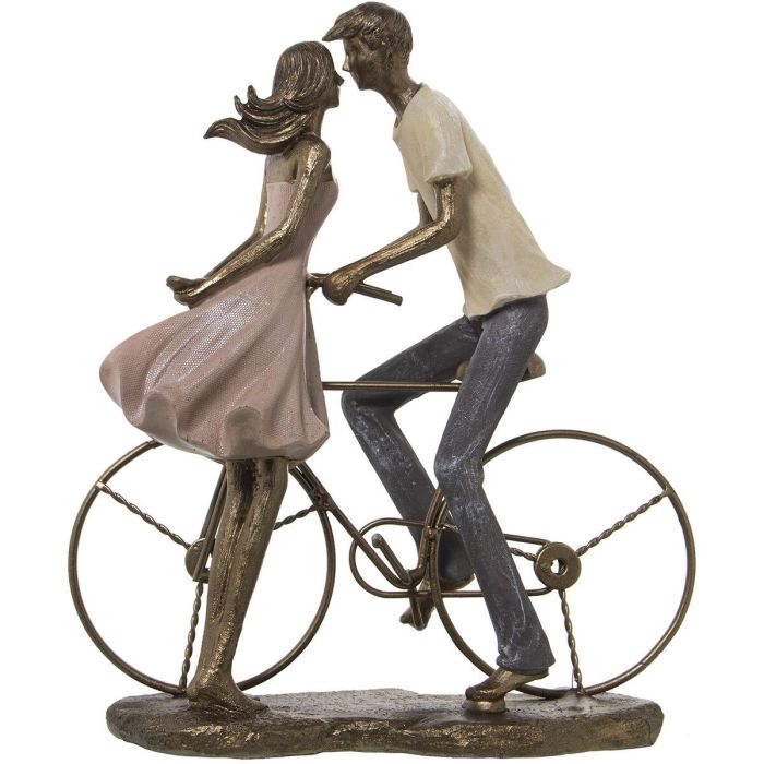 Figura Decorativa Alexandra House Living Plástico Dorado Bicicleta Pareja 14 x 27 x 31 cm 2