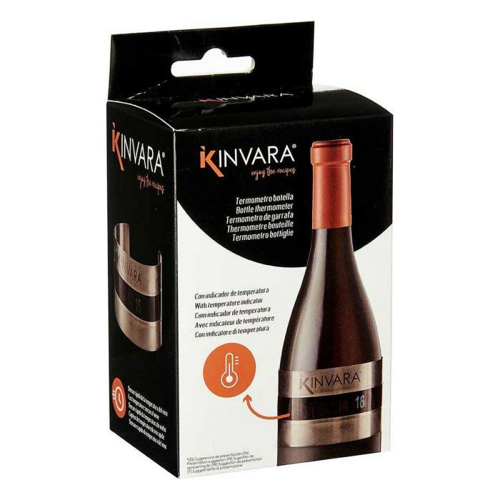 Termómetro para Vino Kinvara 202230108 Negro Plateado Acero Inoxidable (12 Unidades) 1