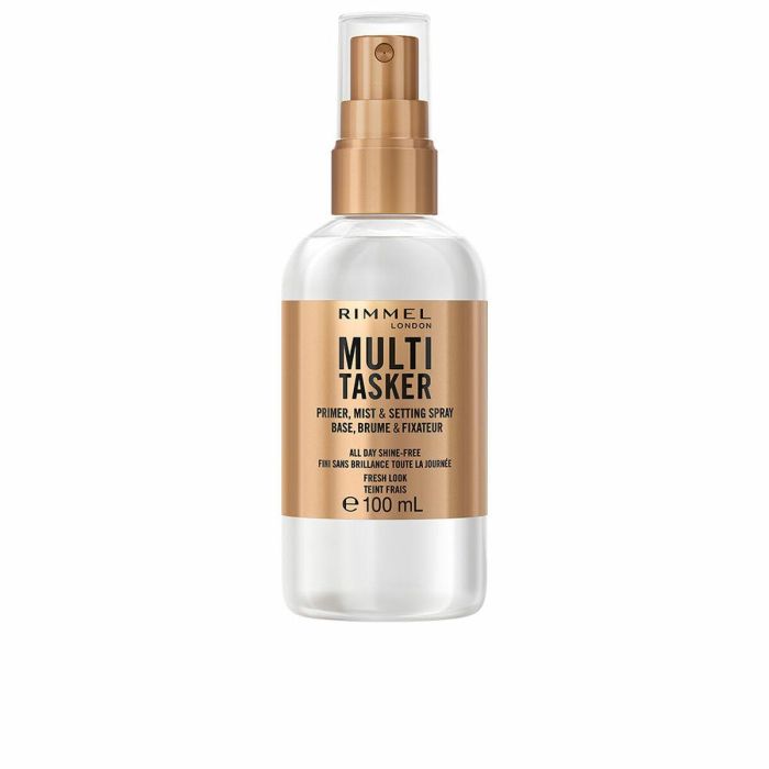 Rimmel London MULTITASKER WAKE ME UP Bruma y Spray Fijador 3 en 1 - 100 ml - Vegano, Controla el Brillo, Acabado Radiante