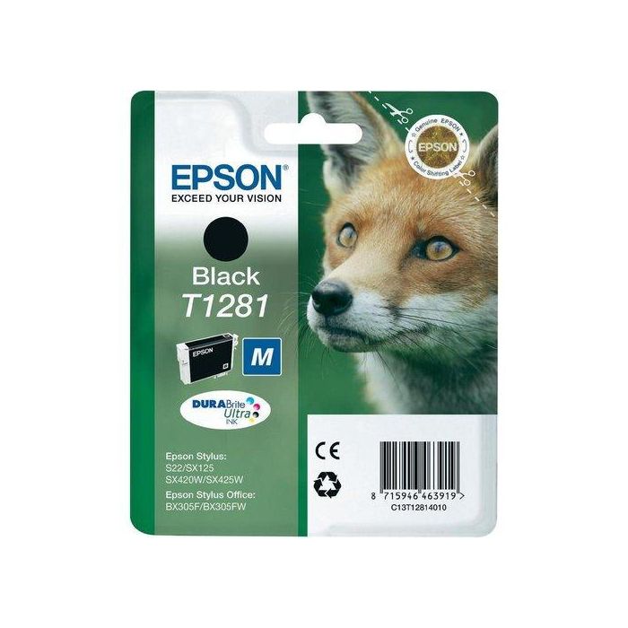 Cartucho Inkjet Epson T128140 Stylus S22 Sx125/420W/425W Office Bx305F/305Fw Negro