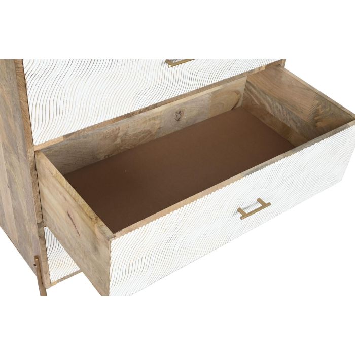 Cajonera Home ESPRIT Blanco Marrón Dorado Hierro Madera de mango Ondas Moderno 80 x 45 x 85 cm 3 Cajonera Home ESPRIT Blanco Marrón Dorado Hierro Madera de mango Ondas Moderno 80 x 45 x 85 cm 3