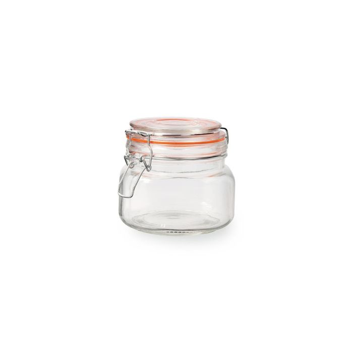Quid Tarro Hermético New Canette de Vidrio Transparente, Capacidad 0,5 L, Pack de 6 Unidades, Apto Lavavajillas