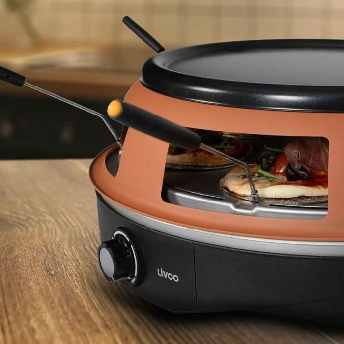 Livoo DOC304 Horno de Pizza 1200W para 6 personas Ø10 cm Antiadherente 1