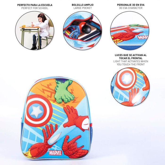 Mochila Infantil 3D The Avengers Azul (25 x 31 x 10 cm) 3 Mochila Infantil 3D The Avengers Azul (25 x 31 x 10 cm) 3