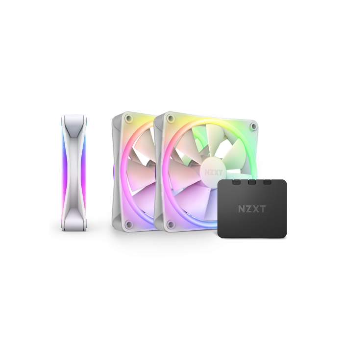 NZXT F120 RGB DUO Triple Pack Ventilador 12 cm Blanco 3 piezas con Controlador RGB RF-D12TF-W1