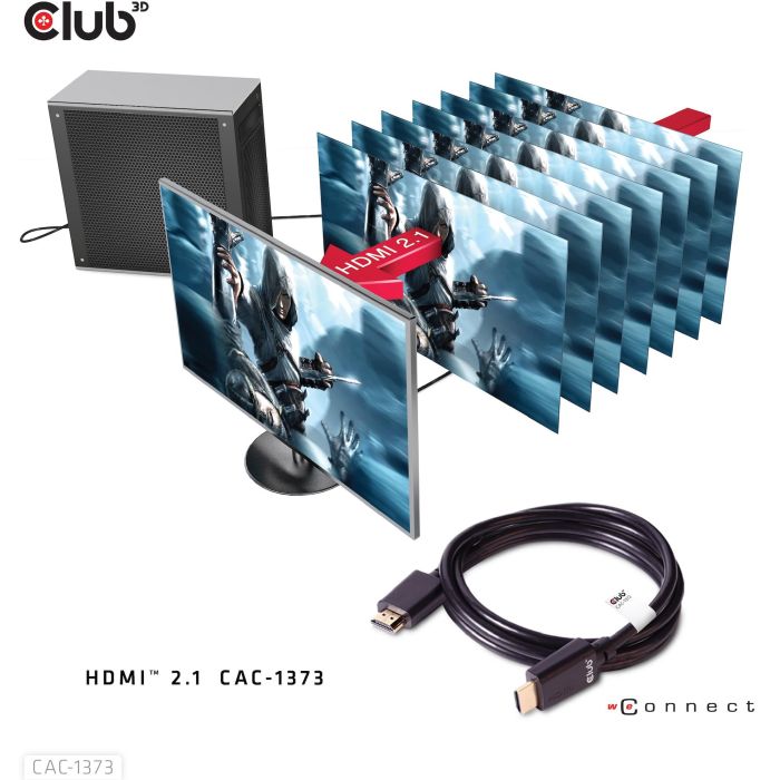 Club3D cac-1373 Cable HDMI 2.1 Ultra High Speed 10K HDR 3m Negro - Conectores chapados en oro, 48 Gbit/s Plug & Play 4 Club3D cac-1373 Cable HDMI 2.1 Ultra High Speed 10K HDR 3m Negro - Conectores chapados en oro, 48 Gbit/s Plug & Play 4